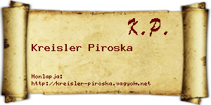 Kreisler Piroska névjegykártya
